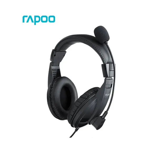 Rapoo H150S USB Wired Stereo Headset Black, USB Connectivity, Noise Reduction Microphone, Stereo Audio Performance, In-Line Controls, Lightweight Communication Headset