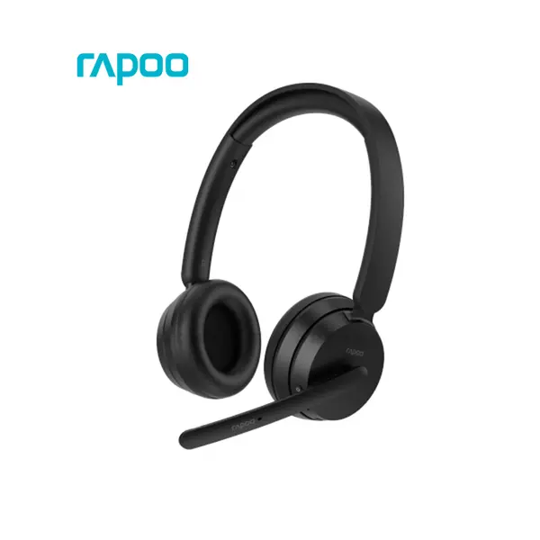 Rapoo H200 Wireless Stereo Headset Black, Bluetooth Wireless Connectivity, Noise Reduction Microphone, Stereo Audio Performance, Lightweight Design, Rechargeable Headset