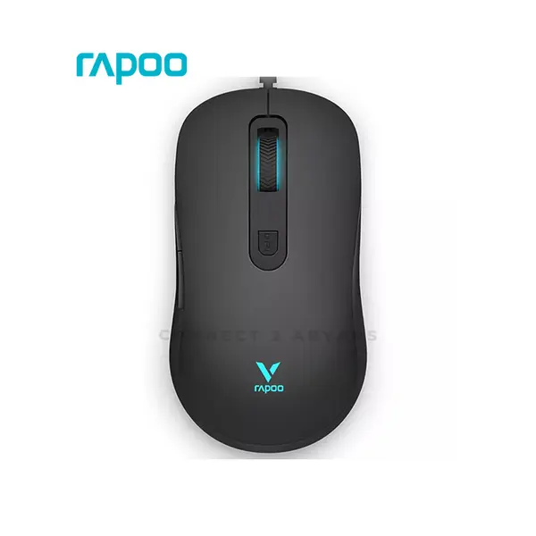 Rapoo V16 RGB Wired Gaming Mouse, 7200 DPI Optical Sensor, Programmable Buttons, RGB Backlighting, Ergonomic Gaming Design, Black