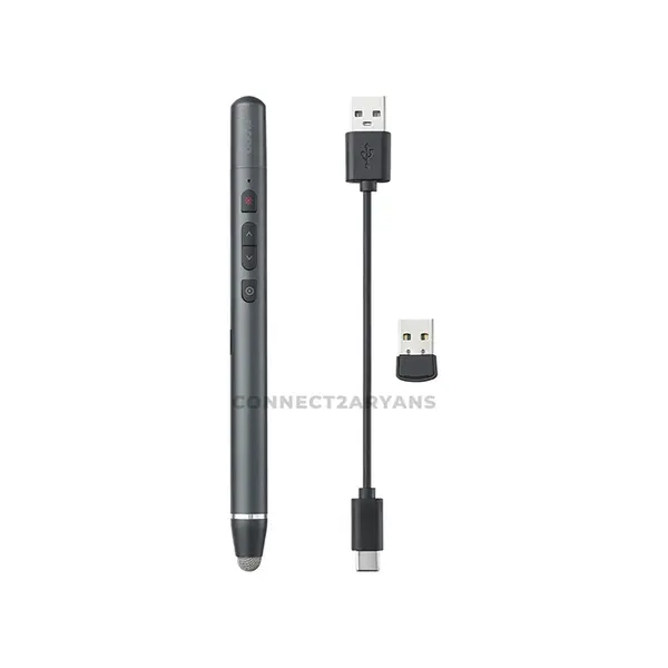 Rapoo XR200 Wireless Presenter Black, 2.4GHz Wireless Connectivity, Red Laser Pointer, Plug-and-Play USB Receiver, Professional Presentation Remote