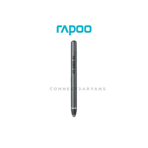 Rapoo XR200 Wireless Presenter Black, 2.4GHz Wireless Connectivity, Red Laser Pointer, Plug-and-Play USB Receiver, Professional Presentation Remote