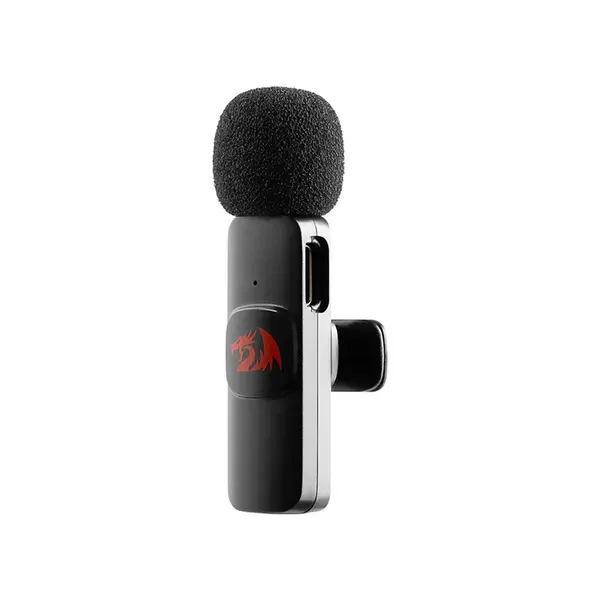 Redragon Athan GM-93 Wireless Lavalier Microphone, Wireless Audio Transmission, ANC Noise Cancellation Technology, Portable Audio Recording Design, Content Creation and Mobile Recording Microphone