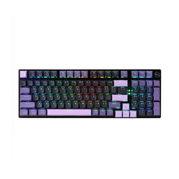 Redragon K740BP Dharma Pro RGB Mechanical Gaming Keyboard, Full-Size Layout, Tri-Mode Wireless Connectivity, Hot-Swappable Mechanical Switches, RGB Backlighting Effects, Gaming Keyboard