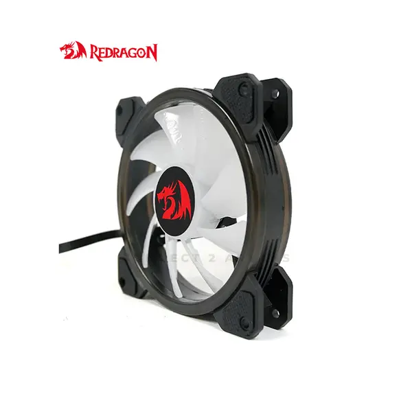Redragon GC-F010 RGB Single PC Cooling Fan, 120mm RGB Chassis Cooling Fan, 1200RPM Fan Speed, 36CFM Airflow Performance, 9-Blade Fan Design, Low Noise Operation, Gaming PC Cooling Solution