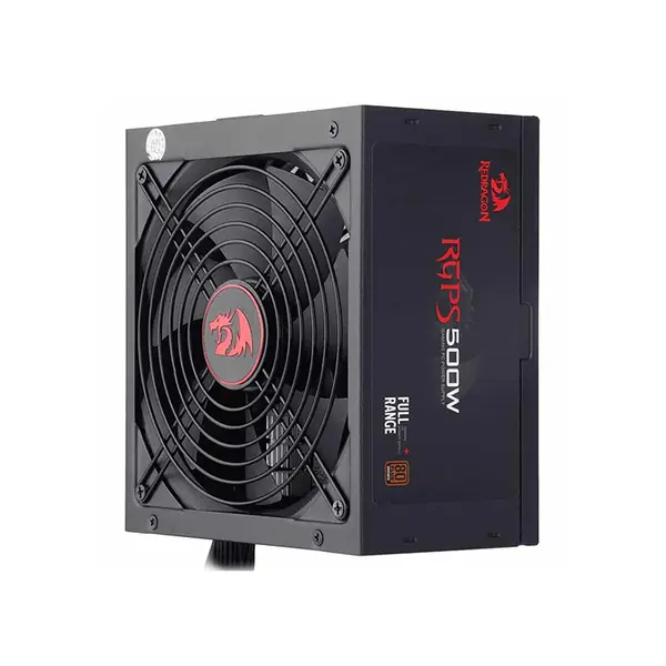 Redragon RGPS GC-PS001 Gaming PC Power Supply, 500W Output Capacity, 80 PLUS Bronze Certified Efficiency, ATX Form Factor, Stable Power Delivery Design, Reliable PSU for Gaming and Productivity Systems