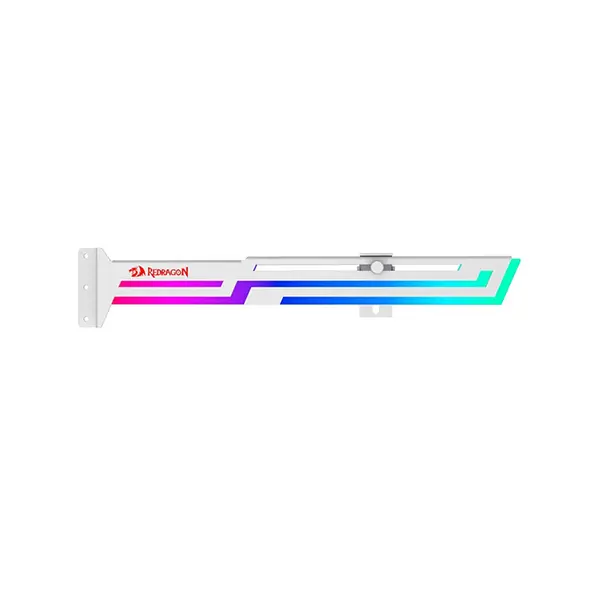 Redragon GCP03W ARGB GPU Support Bracket White Edition, Adjustable Graphics Card Holder Design, ARGB Lighting Effects, Anti-Sag GPU Support Solution for High-End Graphics Cards