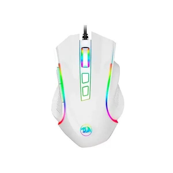 Redragon Griffin M607W RGB Wired Gaming Mouse, White Edition, Ergonomic Gaming Design, High Precision Optical Sensor