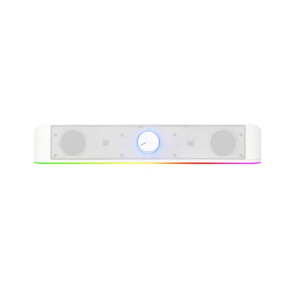 Redragon GS-560 White Adiemus Gaming Speakers, 2.0 Channel Stereo Audio System, RGB Lighting Effects, White Edition Design, Desktop Gaming Speaker Set