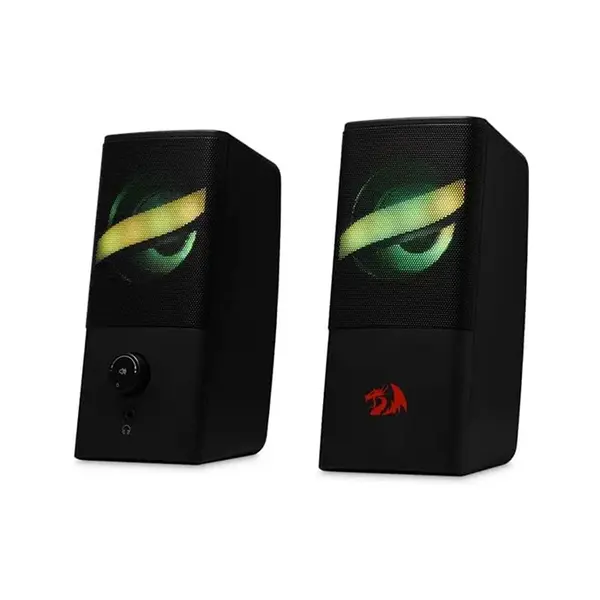 Redragon GS530 Air Gaming Speakers, Dual 2.5-Inch Audio Drivers, RGB Lighting Effects, Wired Connectivity, Compact Desktop Gaming Speaker Set