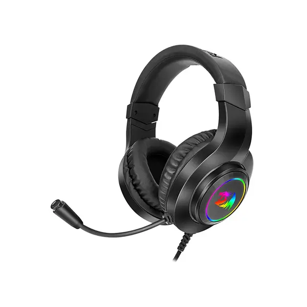 Redragon H260 HYLAS RGB Wired Gaming Headset, 50mm High-Fidelity Audio Drivers, Stereo Sound Performance, RGB Lighting Effects, 3.5mm Audio Connectivity, Comfortable Gaming Audio Headphones