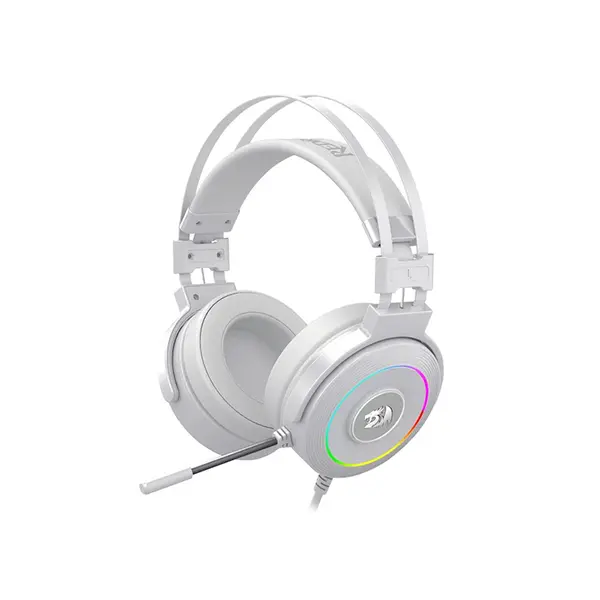 Redragon H320W LAMIA 2 RGB Gaming Headset White Edition, 7.1 Virtual Surround Sound, USB Connectivity, 40mm Audio Drivers, RGB Lighting Effects, Wired Gaming Audio Headphones