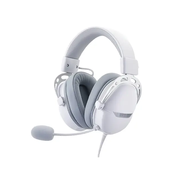 Redragon H376 WG AURORA RGB USB Gaming Headset White Edition, 7.1 Virtual Surround Sound, 40mm Audio Drivers, RGB Lighting Effects, USB Connectivity, Gaming Audio Headphones