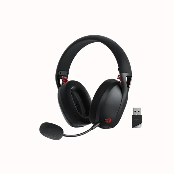 Redragon H848 IRE Wireless Gaming Headset Black Edition, Bluetooth Wireless Connectivity, 40mm Audio Drivers, Detachable Microphone Design, Lightweight Gaming Audio Headset