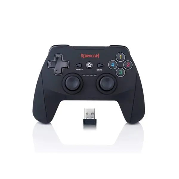 Redragon G808 HARROW Wireless Gaming Gamepad Controller, 2.4GHz Wireless Connectivity, Dual Vibration Feedback System, Ergonomic Console-Style Design, PC Gaming Controller for Immersive Gameplay