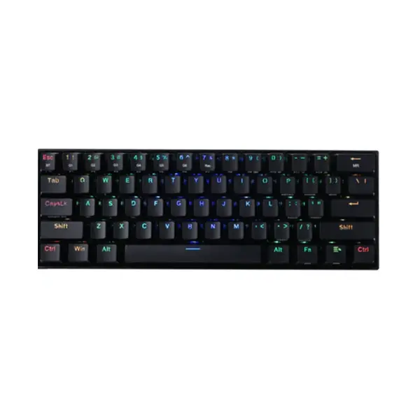 Redragon K530 RGB DRACONIC Pro Mechanical Gaming Keyboard Black Edition, 60% Compact Layout, Tri-Mode Wireless Connectivity, Red Mechanical Switches, RGB Backlighting Effects, High-Performance Gaming Keyboard