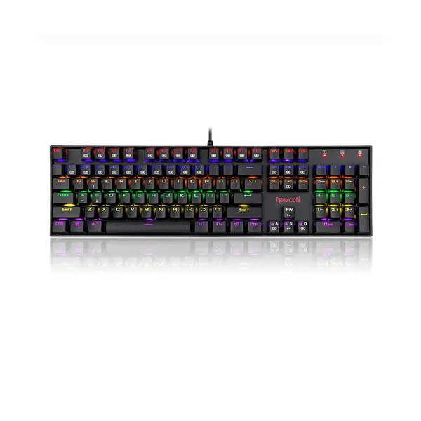 Redragon K551 RGB-1 MITRA Mechanical Gaming Keyboard Black Edition, Full-Size Layout, Blue Mechanical Switches, Wired USB Connectivity, RGB Backlighting Effects, High-Performance Gaming Keyboard