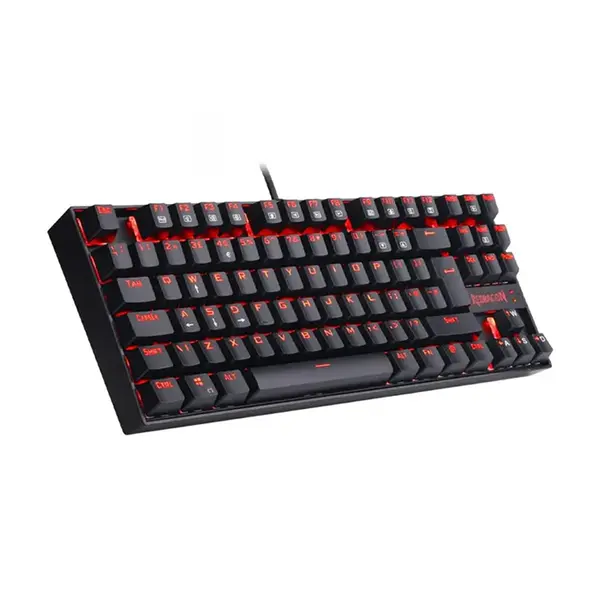 Redragon K552 Kumara Mechanical Gaming Keyboard, 87-Key Tenkeyless Layout, Red LED Backlighting, 100% Anti-Ghosting Support, Wired USB Connectivity, Mechanical Gaming Keyboard