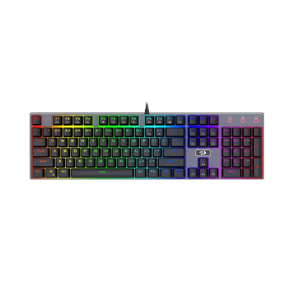 Redragon K556 DEVARAJAS RGB Mechanical Gaming Keyboard, Full-Size 104-Key Layout, Brown Mechanical Switches, Wired USB Connectivity, RGB Backlighting Effects, Premium Gaming Keyboard