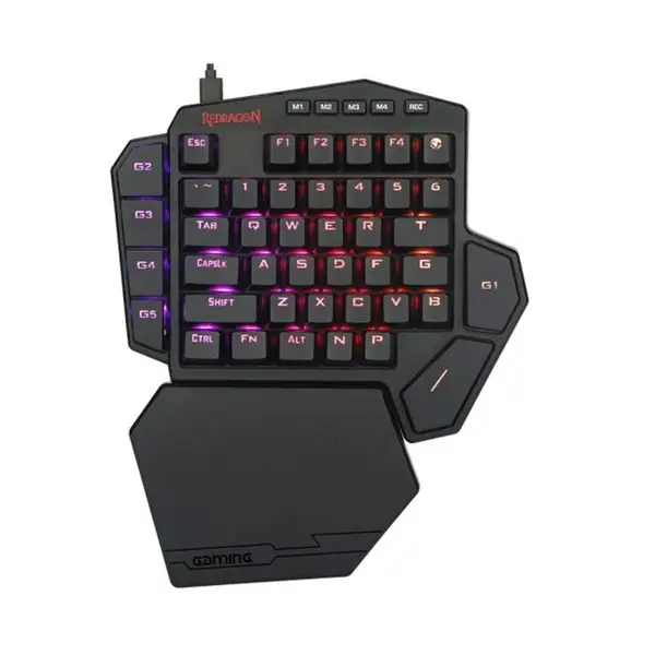 Redragon K585-KS DITI ELITE One-Handed RGB Mechanical Gaming Keyboard, Wired USB Connectivity, Programmable Keypad Design