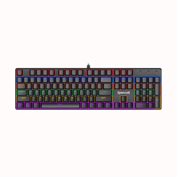 Redragon K608 VALHEIM Rainbow Mechanical Gaming Keyboard, Blue Switches, Wired USB Connectivity, Rainbow Backlighting
