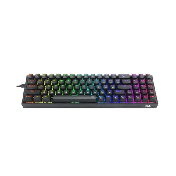 Redragon K628 POLLUX RGB Mechanical Gaming Keyboard Black Edition, 75% Compact Layout, Wired USB Connectivity, Mechanical Switch Design, RGB Backlighting Effects, High-Performance Gaming Keyboard