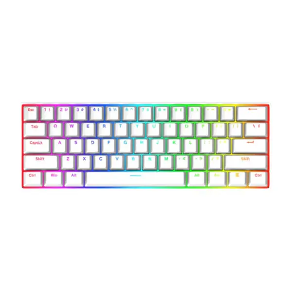 Redragon K630 DRAGON BORN RGB Mechanical Gaming Keyboard, 60% Compact Layout, Wired USB Connectivity, White Edition