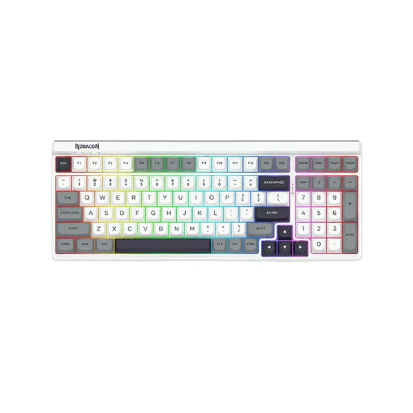 Redragon K656 GAREN PRO WB RGB Mechanical Gaming Keyboard, 100-Key Compact Layout, Tri-Mode Wireless Connectivity, Mint Mambo Mechanical Switches, RGB Backlighting Effects, Premium Gaming Keyboard