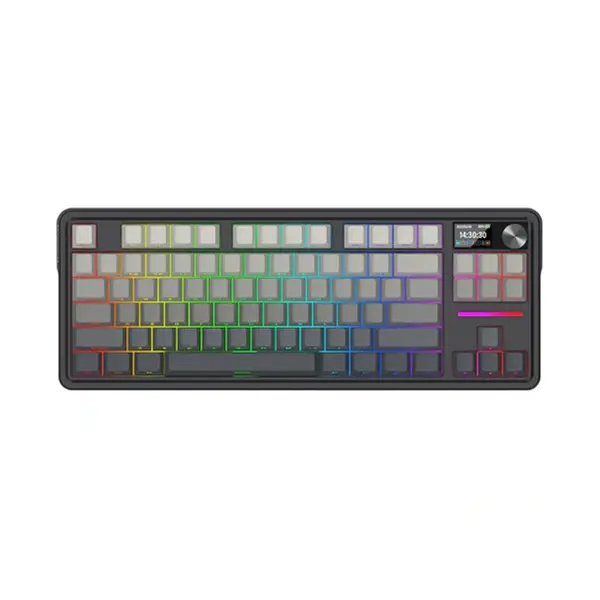 Redragon K743 SP Antonium LCD Wireless Mechanical Gaming Keyboard, 84-Key TKL Layout, Integrated 1.14-Inch TFT Display Screen, Tri-Mode Wireless Connectivity, RGB Backlighting Effects, Mechanical Gaming Keyboard