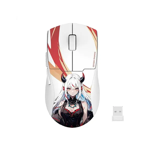 Redragon King Max M918 AKG-Pro Anime White Wireless Gaming Mouse, 26000 DPI Optical Sensor, Tri-Mode Connectivity, White Edition