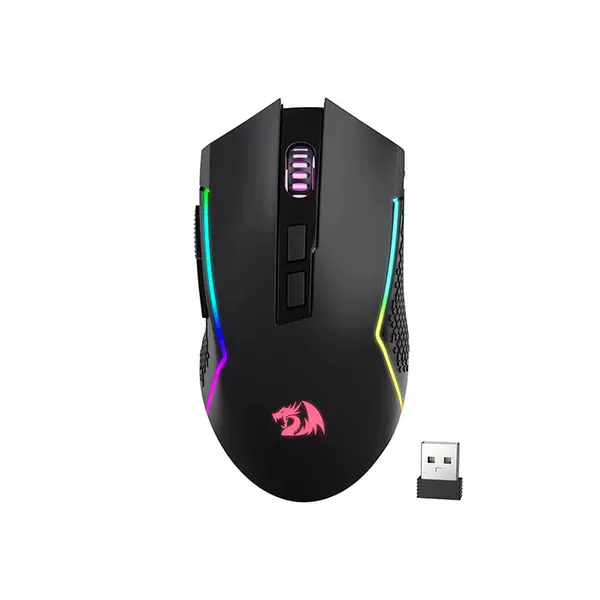 Redragon M693 Trident Pro Wireless Gaming Mouse, 3-Mode Connectivity, 8000 DPI Sensor, RGB Lighting, Black Edition