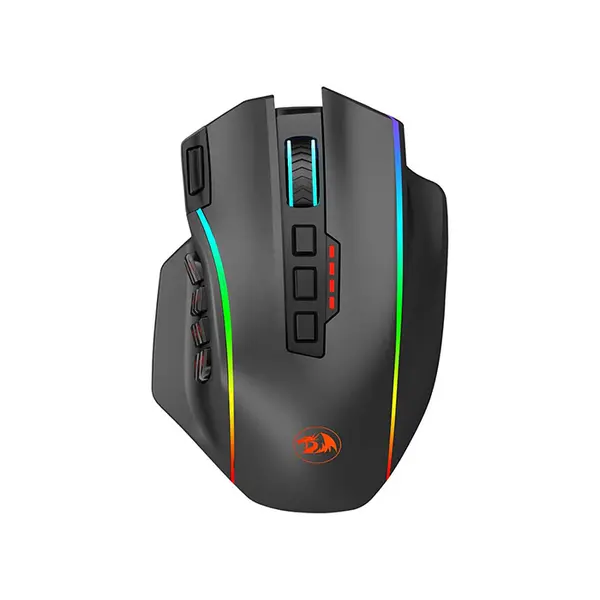 Redragon Perdition Pro M901P-KS Dual Mode RGB Gaming Mouse, 16000 DPI Optical Sensor, Dual-Mode Wireless and Wired Connectivity, Programmable MMO Button Design, RGB Lighting Effects, High-Performance Gaming Mouse