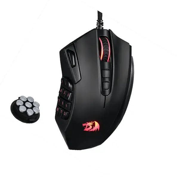 Redragon Azzinoth M921 MMO RGB Wired Gaming Mouse, 12400 DPI Optical Sensor, Programmable Multi-Button Layout, RGB Lighting Effects, Wired USB Connectivity, MMO and MOBA Gaming Mouse