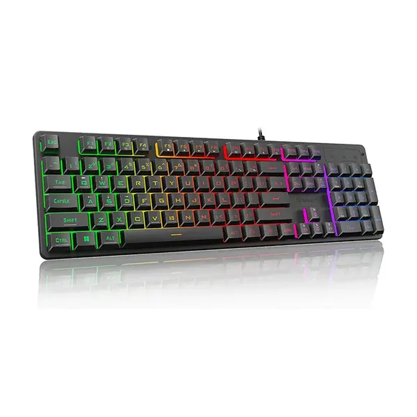 Redragon K521 NETHERBANE RGB Membrane Gaming Keyboard, Full-Size Layout Design, Wired USB Connectivity, RGB Backlighting Effects, Dedicated Gaming Controls, High-Performance Membrane Gaming Keyboard