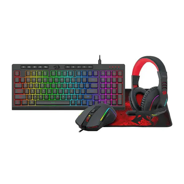 Redragon S148 RGB Gaming Combo, K515 RGB Gaming Keyboard, M616 Gaming Mouse, H120 Gaming Headset, P016 Mouse Pad, Complete Gaming Peripheral Bundle