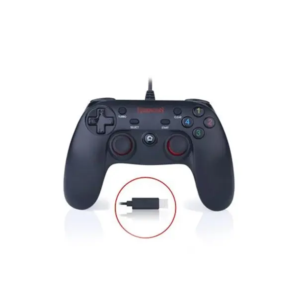 Redragon G807 SATURN Wired Gaming Gamepad Controller, USB Wired Connectivity, Dual Vibration Feedback System, Ergonomic Gamepad Design, PC Gaming Controller for Action and Racing Games