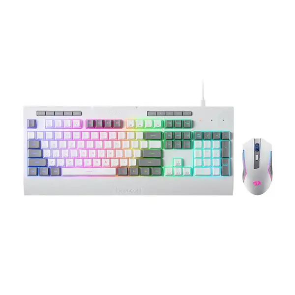 Redragon S151 White RGB Gaming Combo, K525 RGB Gaming Keyboard, M616 Gaming Mouse, Wired USB Connectivity, White Edition Gaming Keyboard and Mouse Bundle
