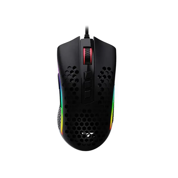 Redragon Storm Lunar M808-RGB Lightweight Gaming Mouse, 12400 DPI Optical Sensor, Lightweight Honeycomb Shell Design, RGB Lighting Effects, Wired USB Connectivity, High-Performance Gaming Mouse