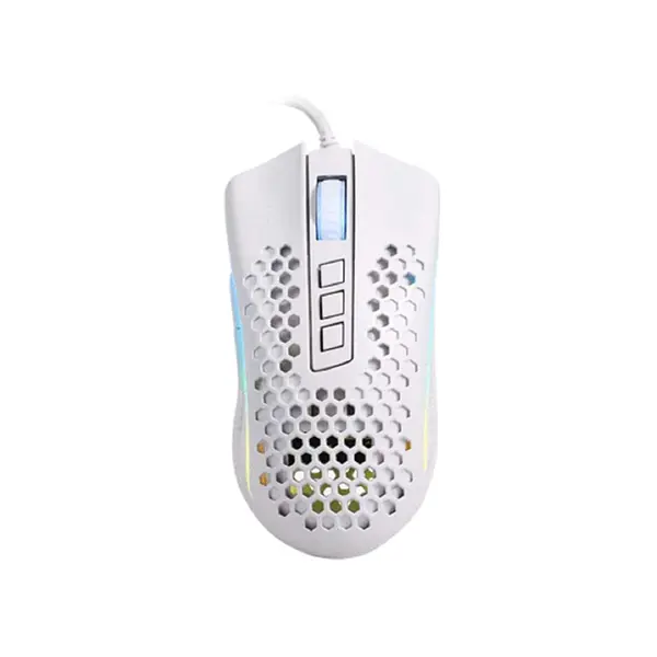 Redragon Storm M808W RGB Lightweight Gaming Mouse White Edition, 12400 DPI Optical Sensor, Honeycomb Lightweight Design, RGB Lighting Effects, Wired USB Connectivity, High-Performance Gaming Mouse