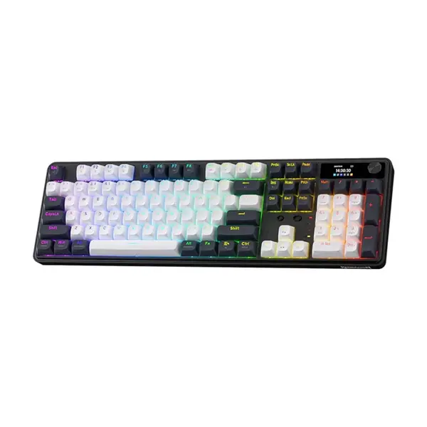 Redragon Wyvern LCD Pro K761WB RGB-PRO Tri-Mode RGB Gaming Keyboard, Wired USB-C, Bluetooth, 2.4GHz Wireless Connectivity, LCD Display, Mechanical Gaming Keyboard with Multi-Device Support