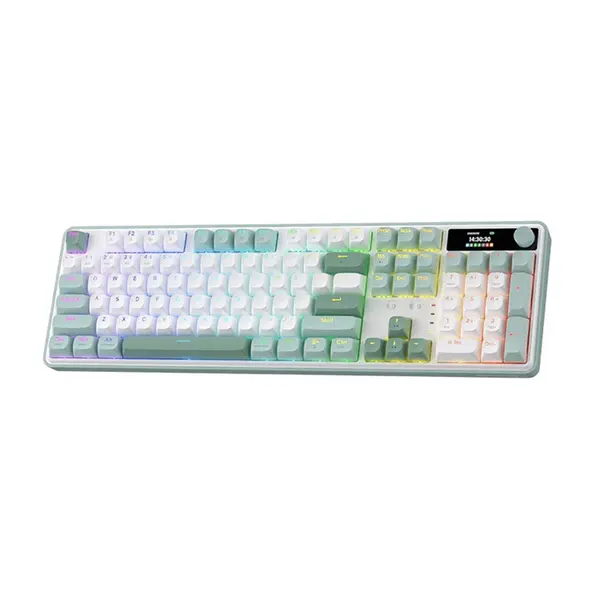 Redragon Wyvern LCD Pro K761WG RGB-PRO Tri-Mode RGB Gaming Keyboard, Wired USB-C, Bluetooth, 2.4GHz Wireless Connectivity, LCD Display, Mechanical Gaming Keyboard with Multi-Device Support