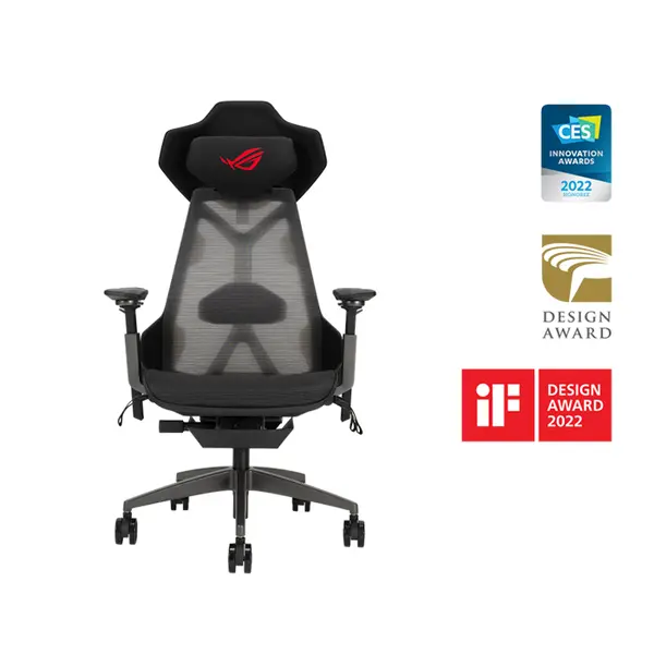 ASUS ROG Destrier Ergo SL400 Gaming Chair, Adjustable 3D Armrests, Breathable Mesh Design, Acoustic Panel Support, Reclining Ergonomic Frame