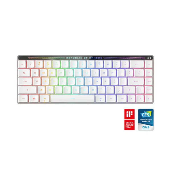 ASUS ROG Falchion RX Low Profile M603 Wireless Gaming Keyboard, RX Low-Profile Red Optical Switches, 65% Compact Layout, Tri-Mode Connectivity, Aura Sync RGB