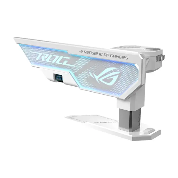 ASUS ROG Herculx XH01 White Graphics Card Holder, Adjustable GPU Support Stand, Aura Sync RGB Lighting, Tool-Free Installation, Anti-Sag Design