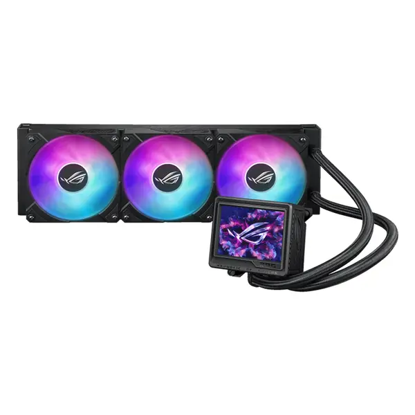 ASUS ROG Ryujin III 360 ARGB Extreme CPU Liquid Cooler, 3.5 Inch LCD Display, 360mm Radiator, Triple 120mm Magnetic ARGB Fans