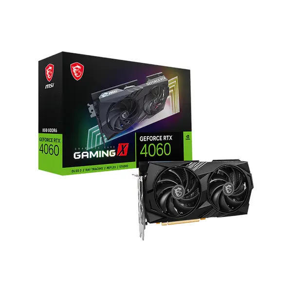 MSI GeForce RTX 4060 GAMING X 8G 8GB GDDR6 Graphics Card, Twin Frozr Cooling, PCIe 4.0, HDMI 2.1a, DisplayPort 1.4a