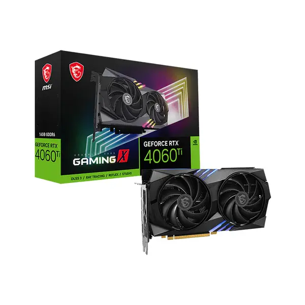 MSI GeForce RTX 4060 Ti GAMING X 16G 16GB GDDR6 Graphics Card, Twin Frozr Cooling, PCIe 4.0, HDMI 2.1a, DisplayPort 1.4a