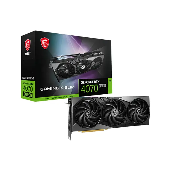 MSI GeForce RTX 4070 SUPER 12G GAMING X SLIM 12GB GDDR6X Graphics Card, Triple Fan Cooling, PCIe 4.0, HDMI 2.1a, DisplayPort 1.4a