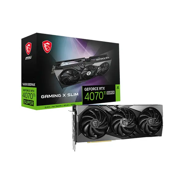 MSI GeForce RTX 4070 Ti SUPER 16G GAMING X SLIM 16GB GDDR6X Graphics Card, Triple Fan Cooling, PCIe 4.0, HDMI 2.1a, DisplayPort 1.4a
