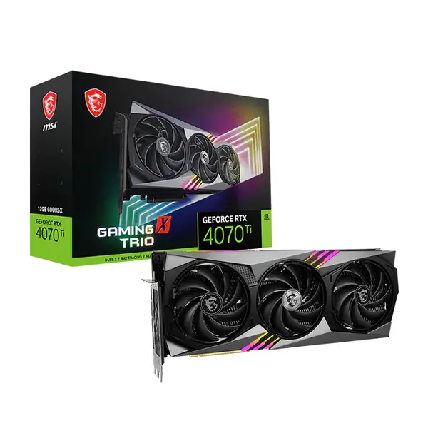 MSI GeForce RTX 4070 Ti GAMING X TRIO 12G 12GB GDDR6X Graphics Card, Triple Fan Cooling, PCIe 4.0, HDMI 2.1a, DisplayPort 1.4a