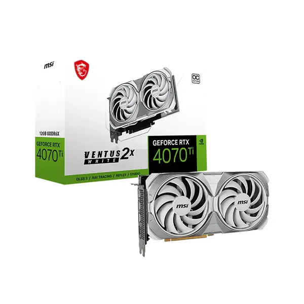 MSI GeForce RTX 4070 Ti VENTUS 2X WHITE 12G OC 12GB GDDR6X Graphics Card, Dual Fan Cooling, PCIe 4.0, HDMI 2.1a, DisplayPort 1.4a
